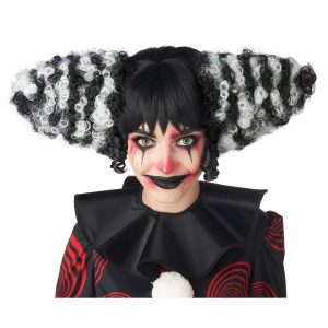 Funhouse Clown Black and White Wig