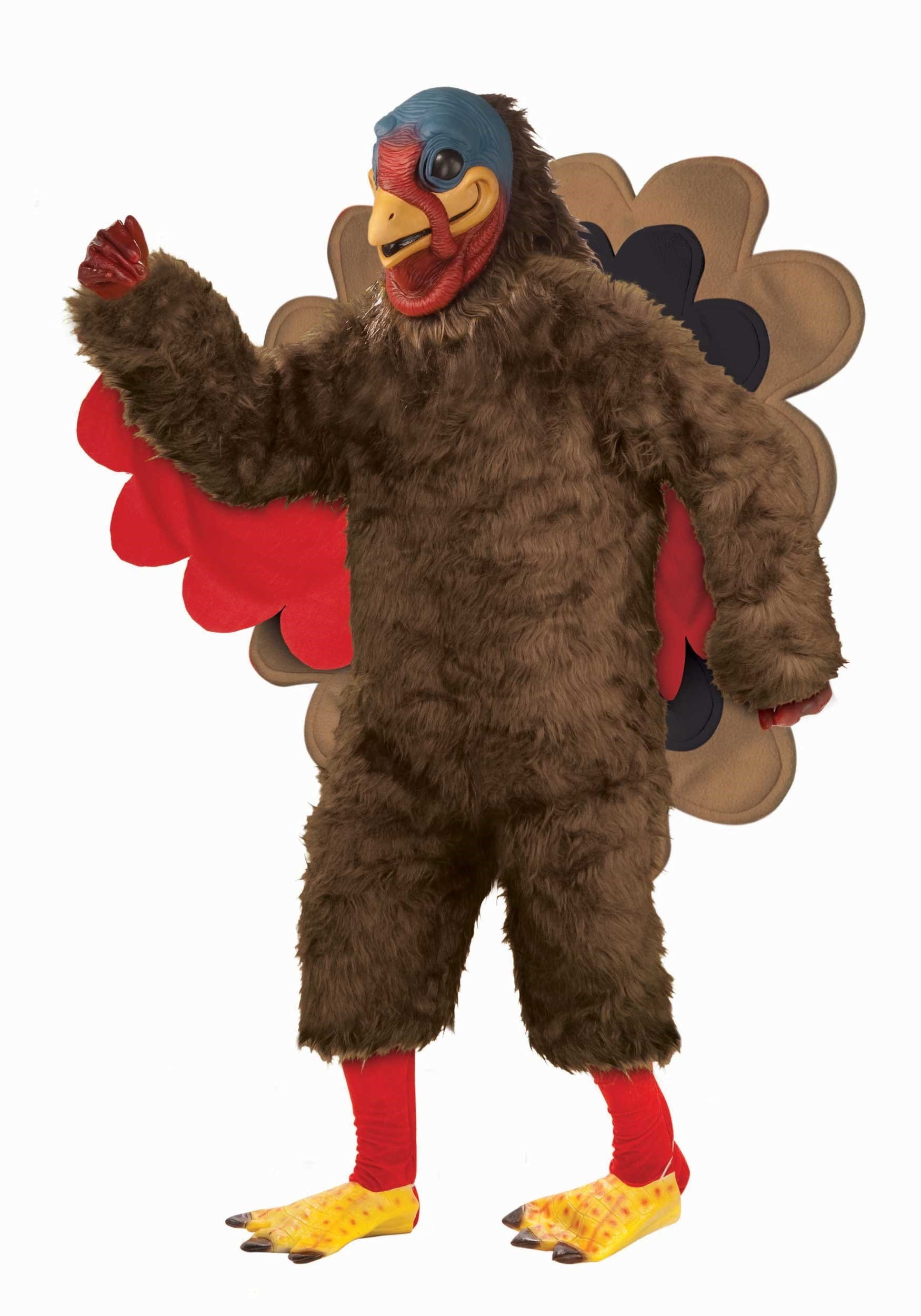 Funny Adult Deluxe Plush Turkey Mascot Costume