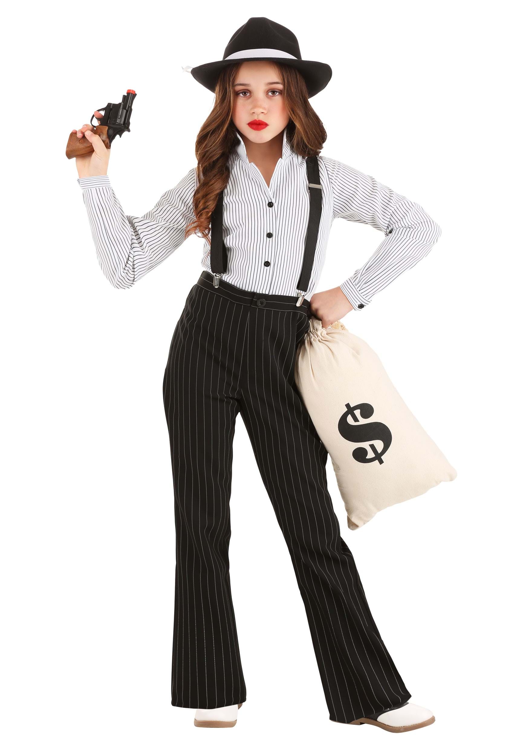 Girls 1920s Gangster Lady Costume