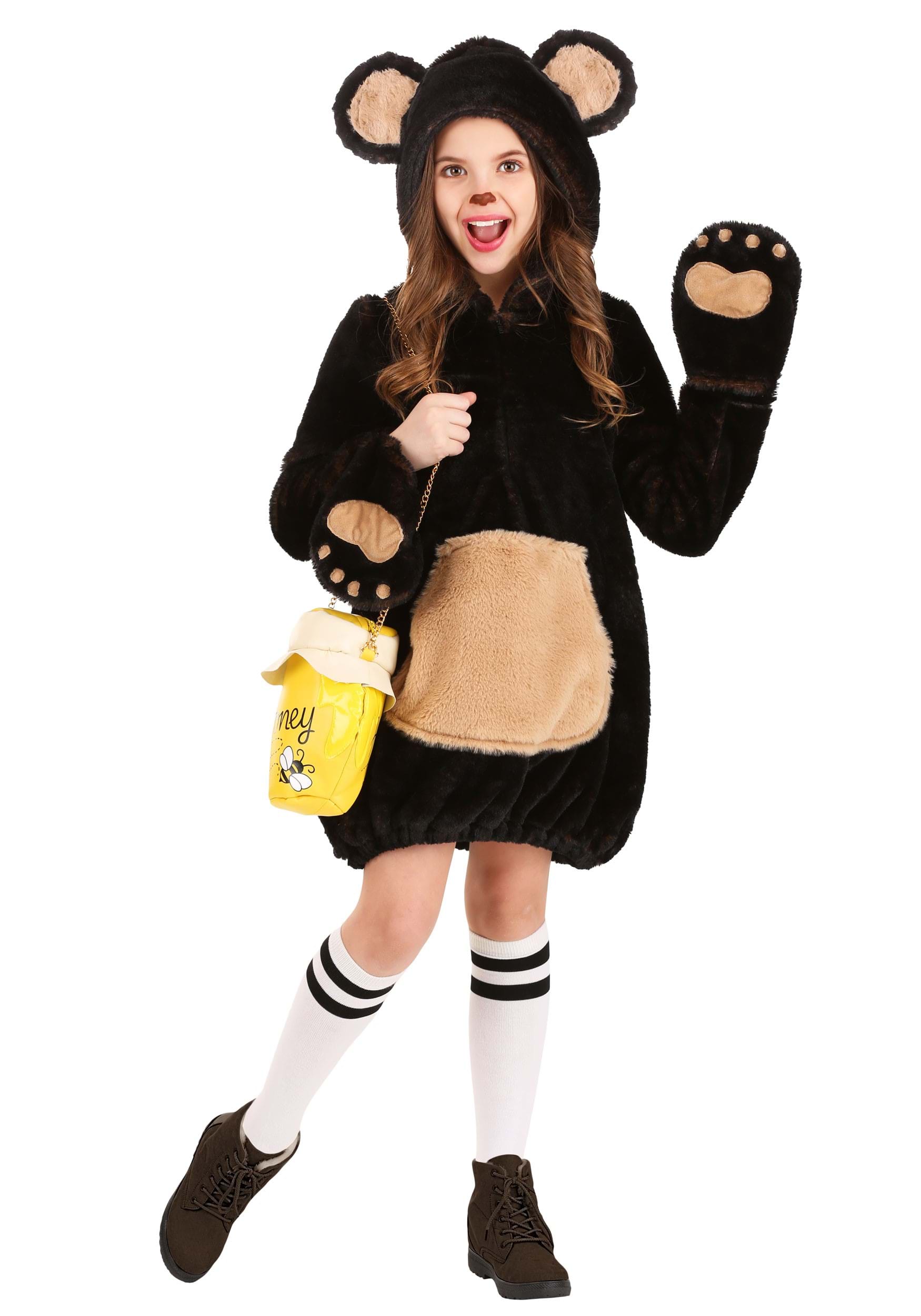 Girl’s Cozy Brown Bear Costume