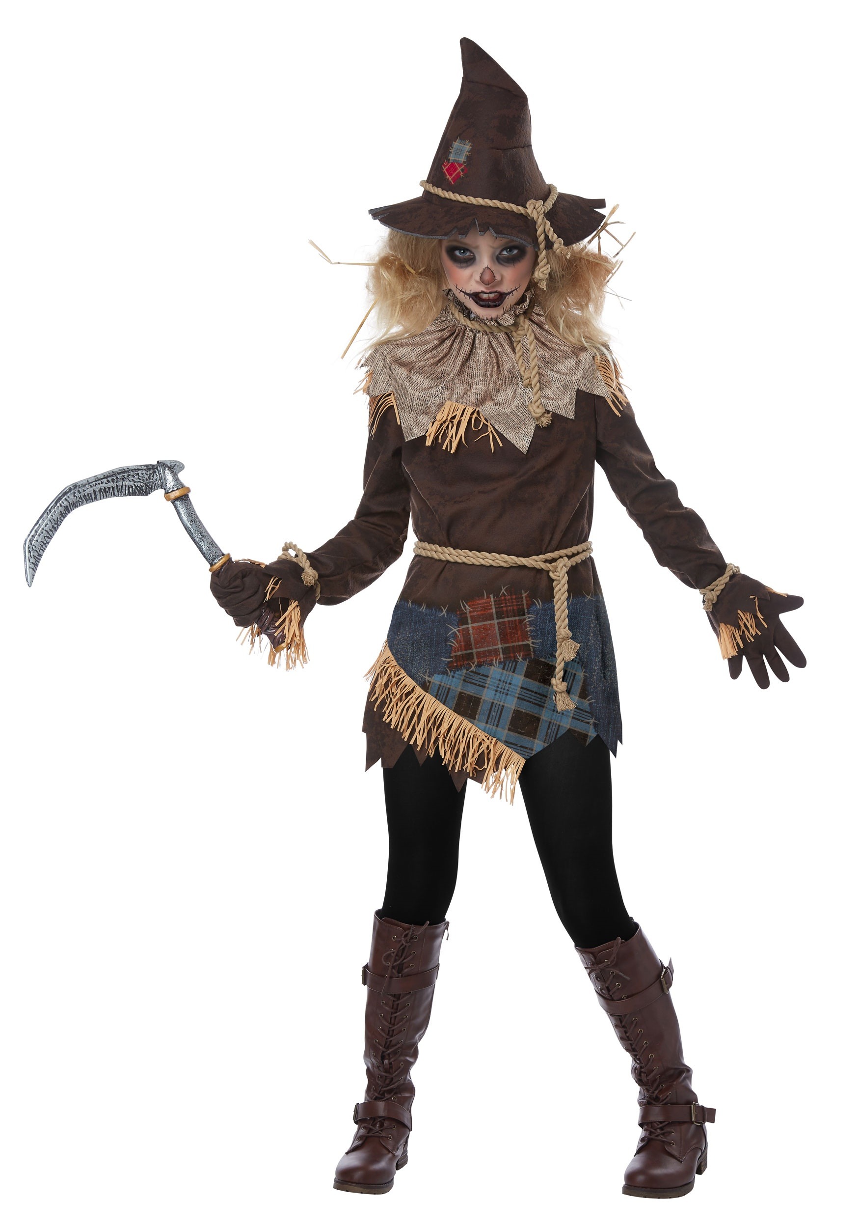Girls Creepy Scarecrow Costume