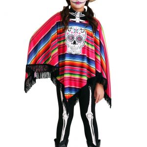 Girl's Day of the Dead Poncho Costume