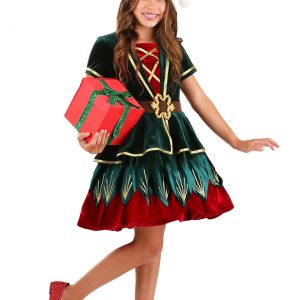 Girl's Deluxe Holiday Elf Costume