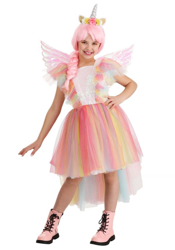 Girl's Deluxe Winged Unicorn Costume