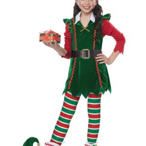 Girls Festive Elf Costume