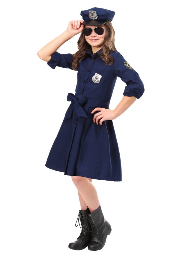 Girl's Helpful Police Officer Costume Dress