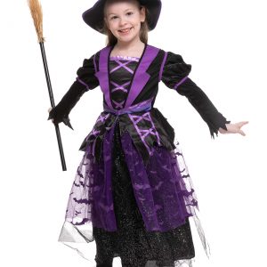 Girl's Light Up Purple Bat Witch Costume