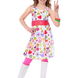 Girl's Peace & Love Hippie Costume