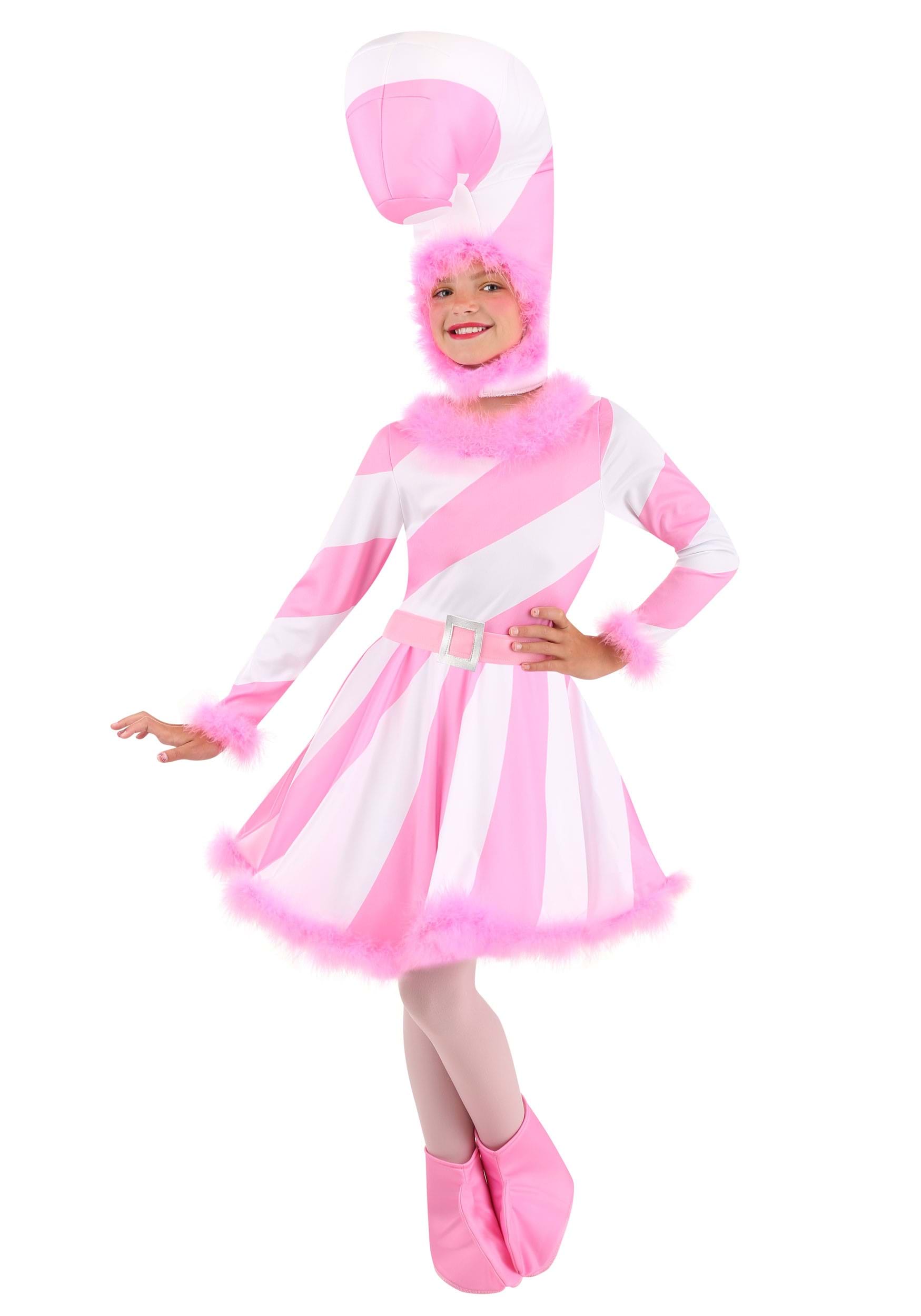 Girl’s Pink Candy Cane Dress Costume