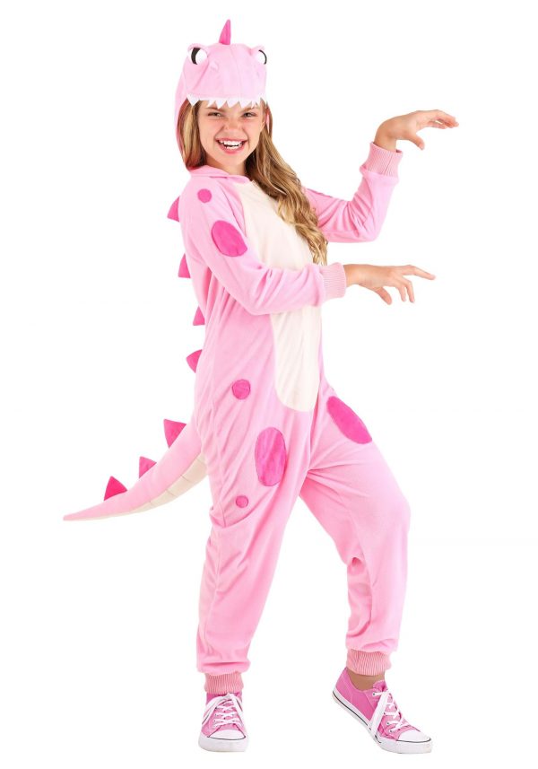Girl's Pink Dinosaur Onesie