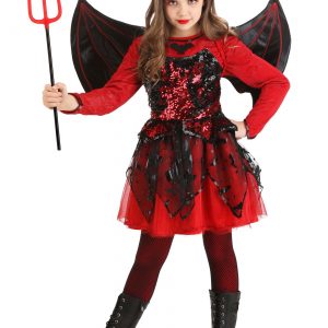 Girl's Sparkling Devil Dress Costume
