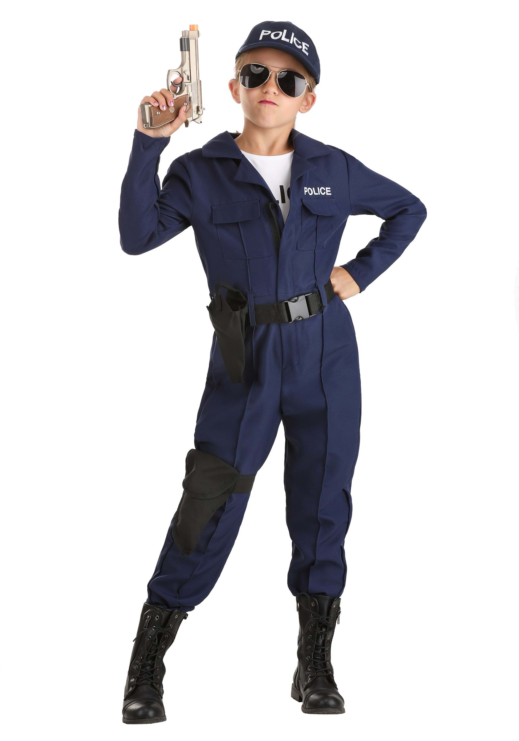 Girl’s Tactical Cop Jumpsuit Costume