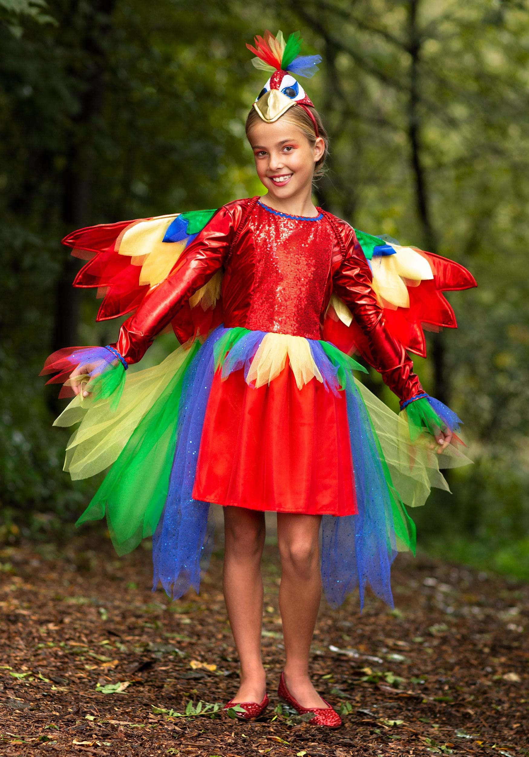 Girl’s Tropical Parrot Dress Costume