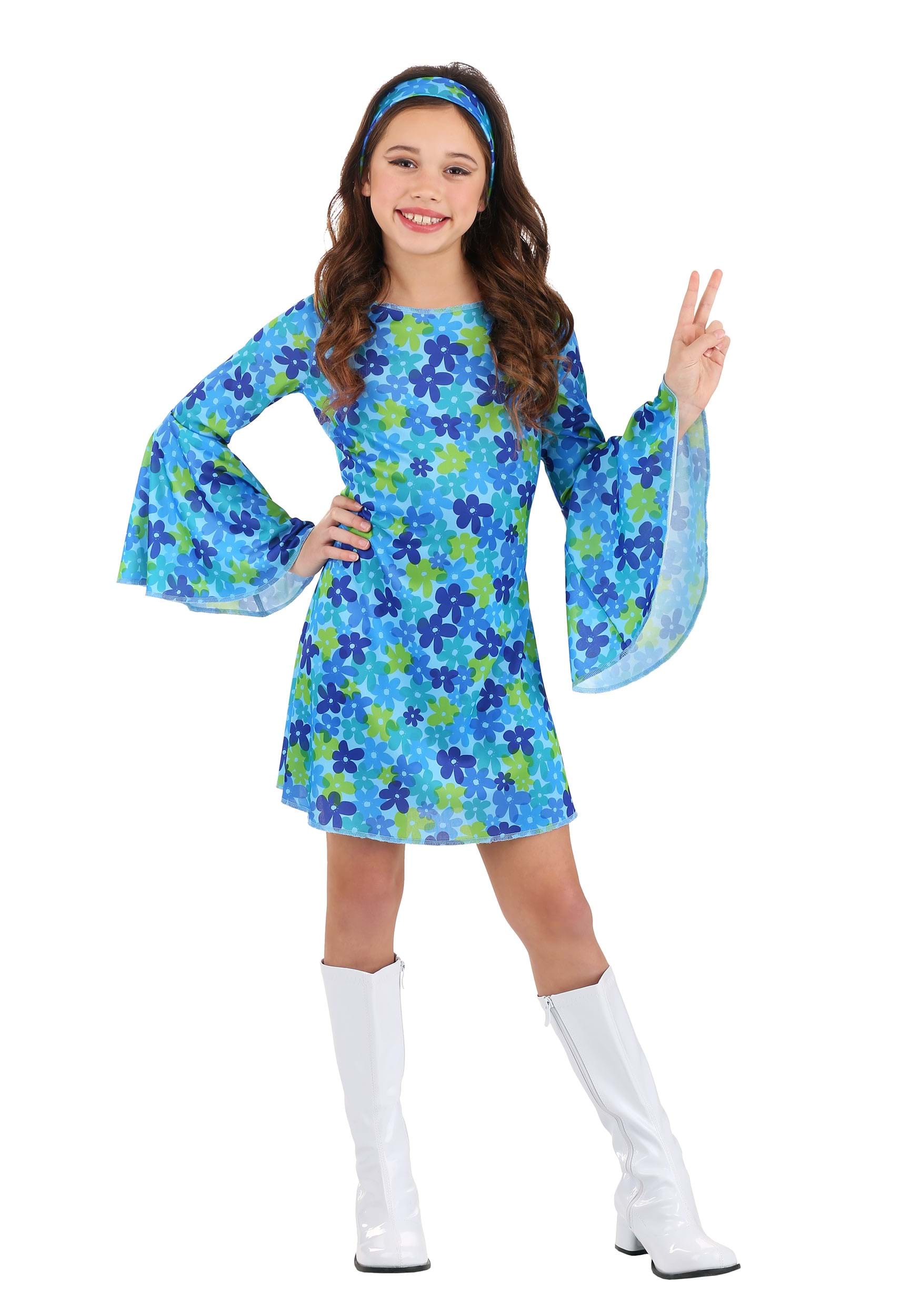 Girl’s Wild Flower 70s Costume Dress