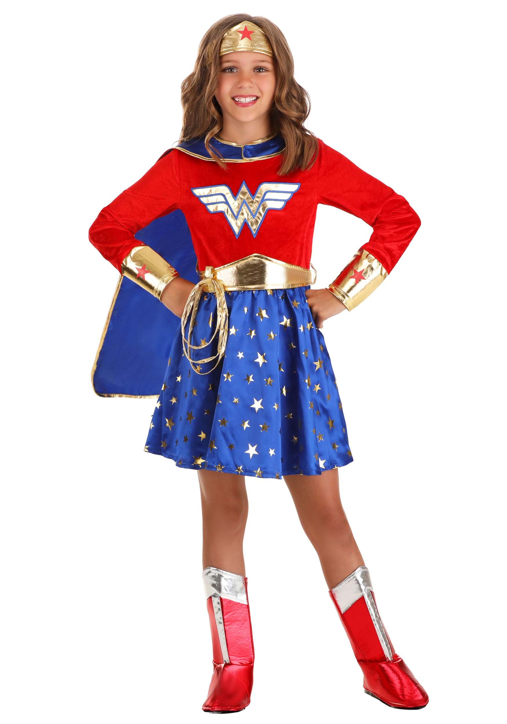 Girl’s Wonder Woman Long Sleeve Dress Costume