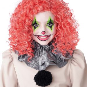 Glow in the Dark Bright Red Curly Clown Wig