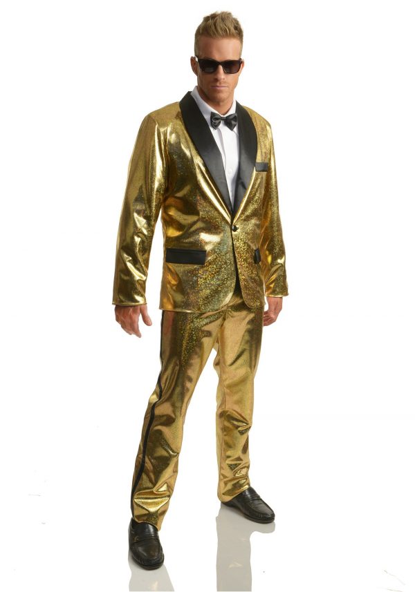 Gold Disco Ball Tuxedo Costume for Men