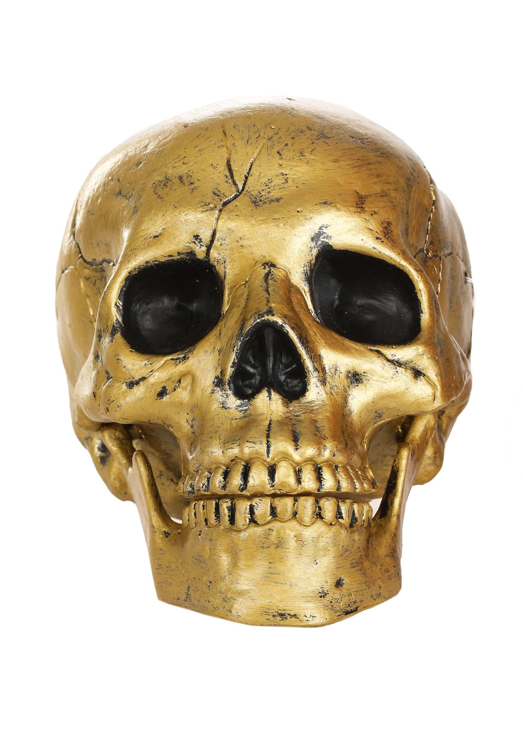 Gold Skull with Movable Jaw Prop