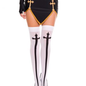 Gothic Cross Thigh High Stockings