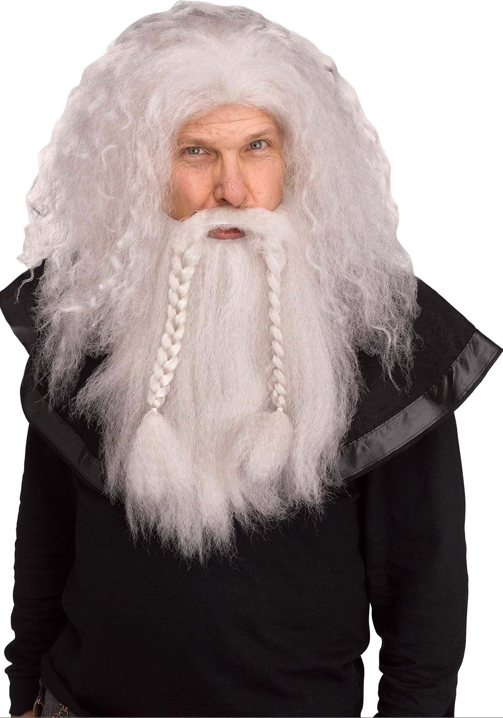 Gray Wizard Adult Wig and Beard Set