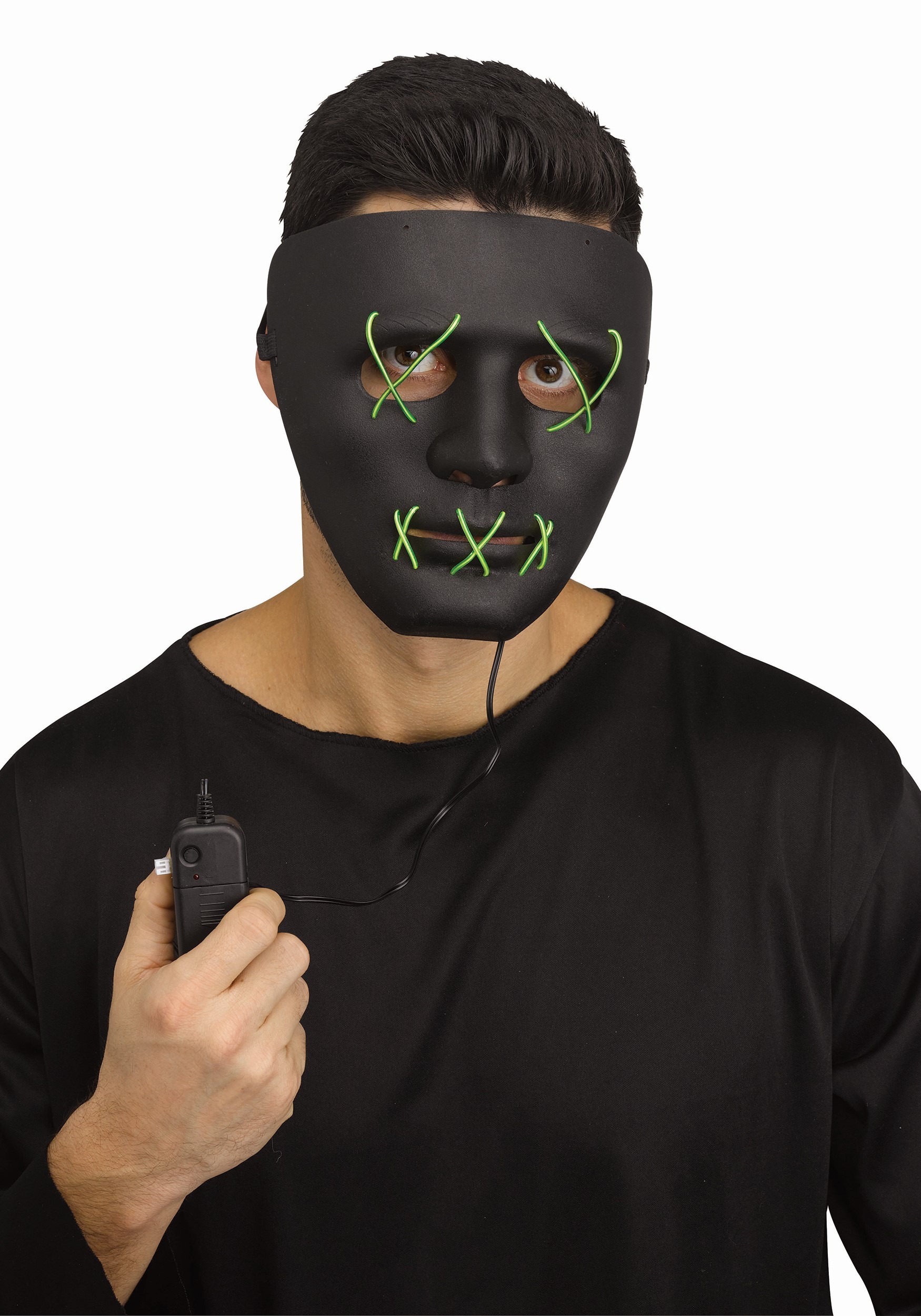 Green Light Up Stitch Mask for Adults