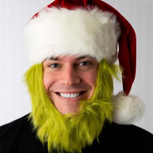 Grinch Costume Hat with Fur Beard