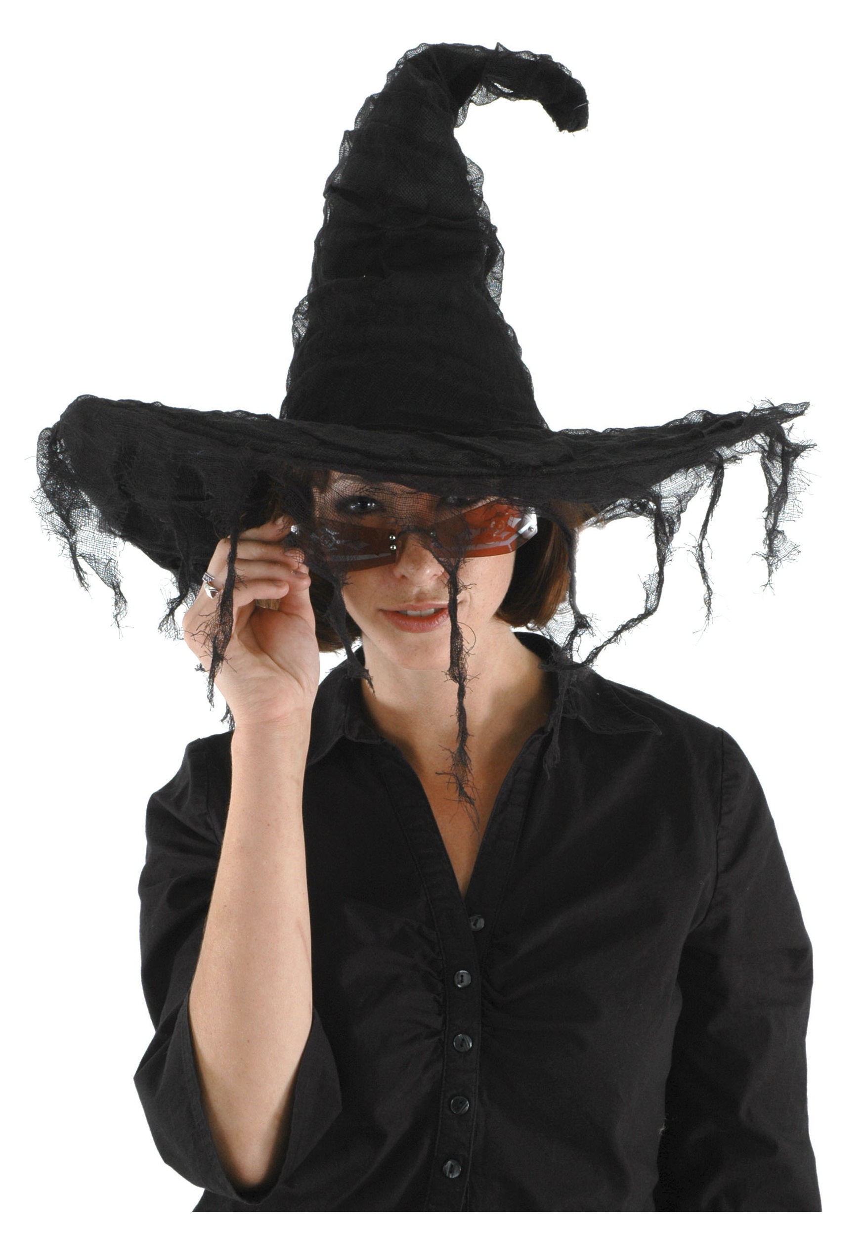Grunge Witch Black Costume Hat