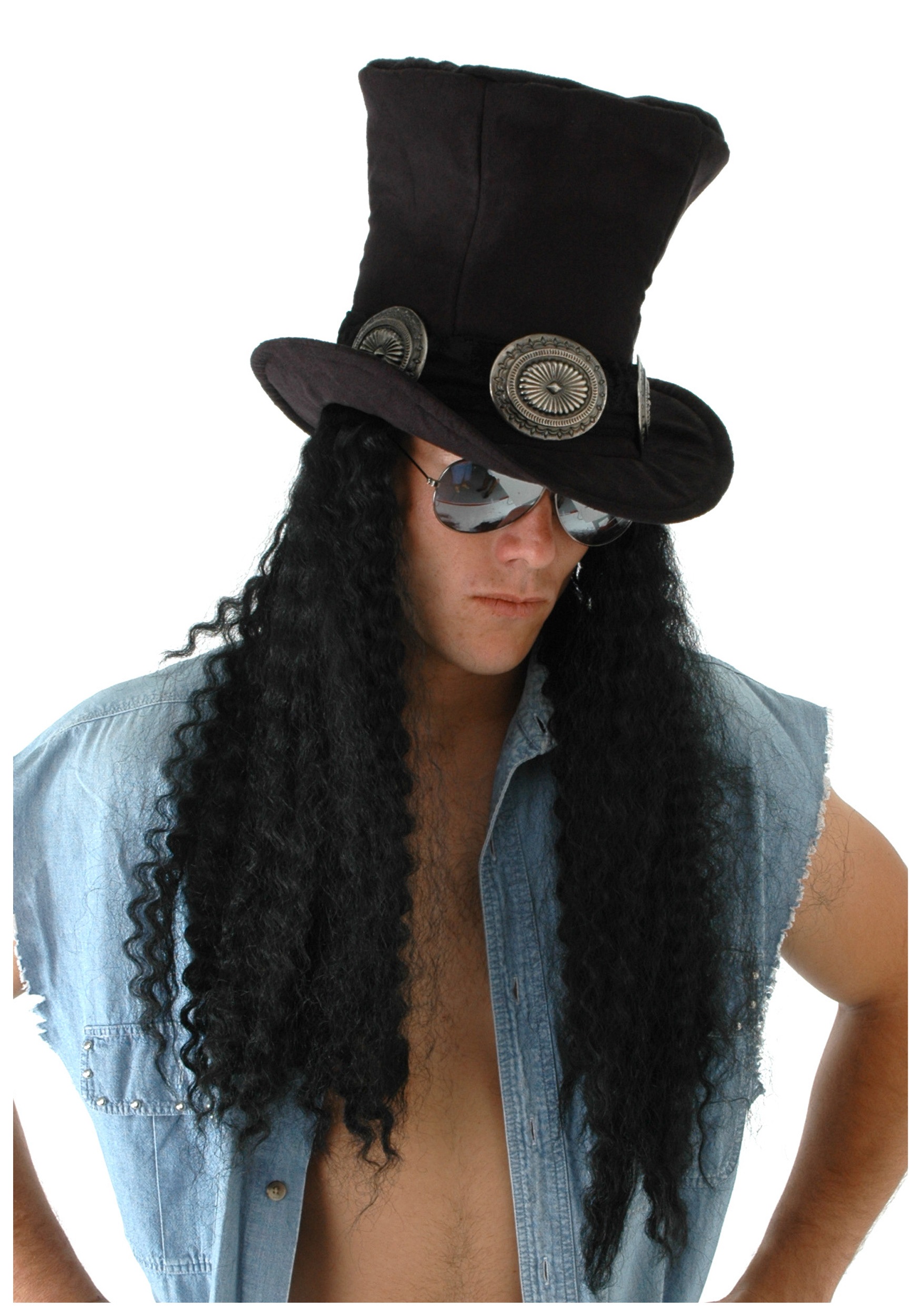 Guitar Superstar Costume Hat with Hair