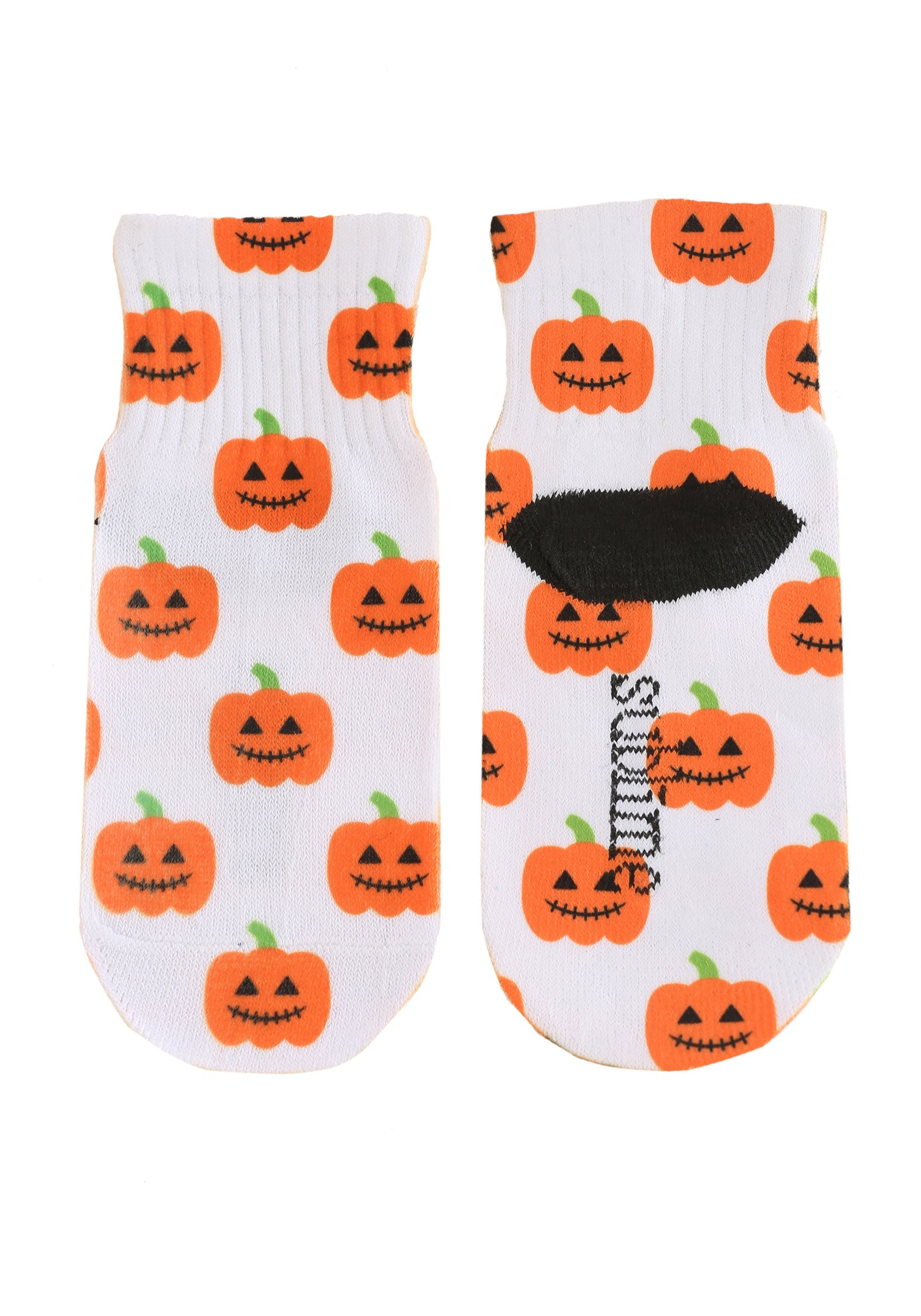 Halloween Pumpkins Kid’s White Ankle Socks