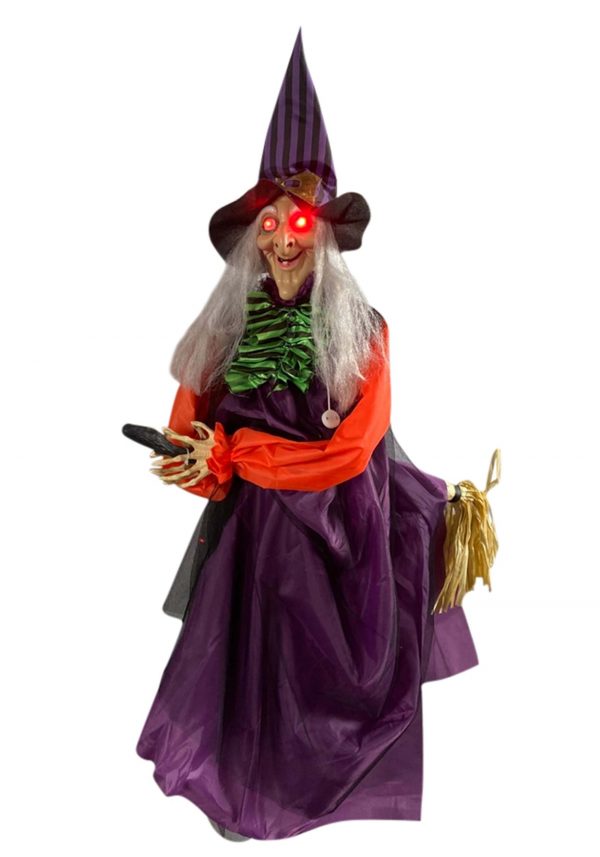 Hanging Animated Flying Broom 39" Witch