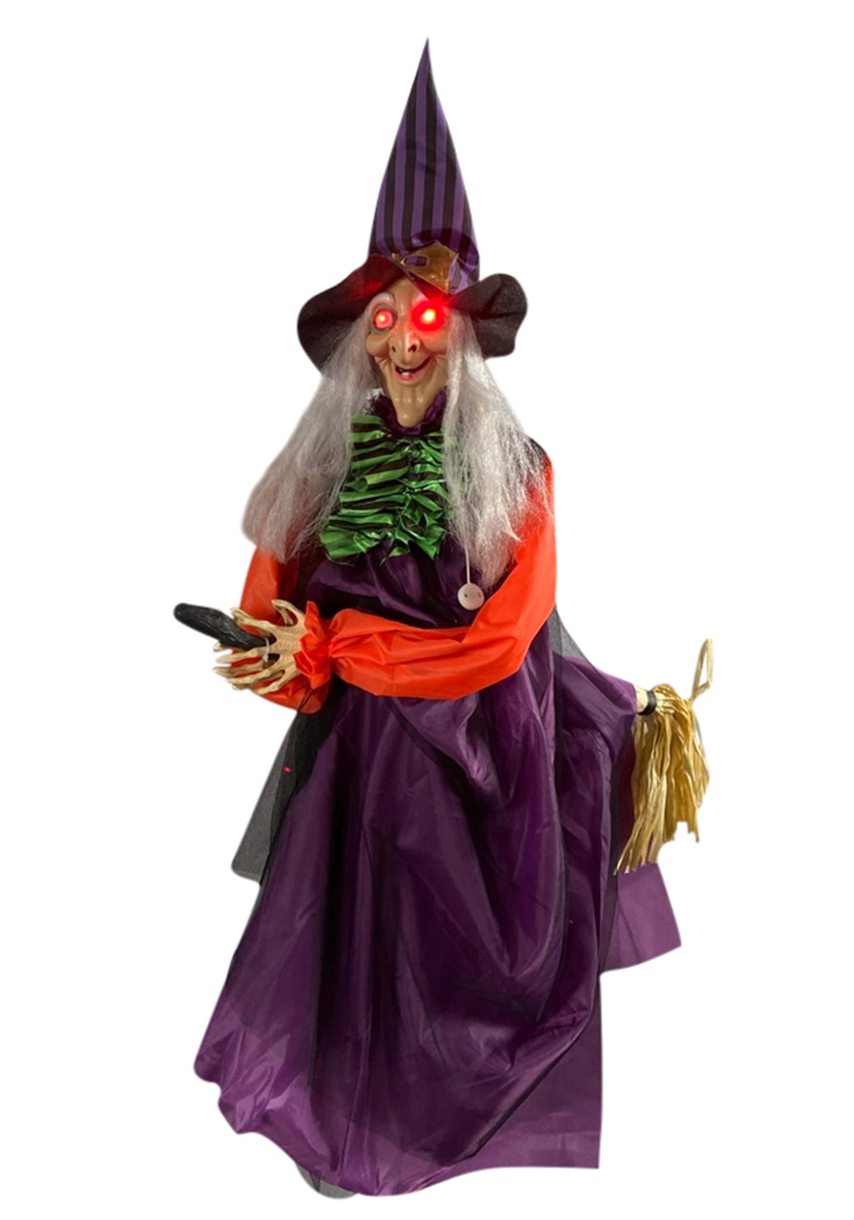 Hanging Animated Flying Broom 39″ Witch