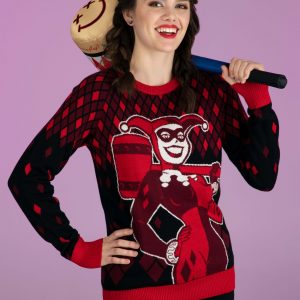 Harley Quinn Hammer Time Adult Ugly Christmas Sweater