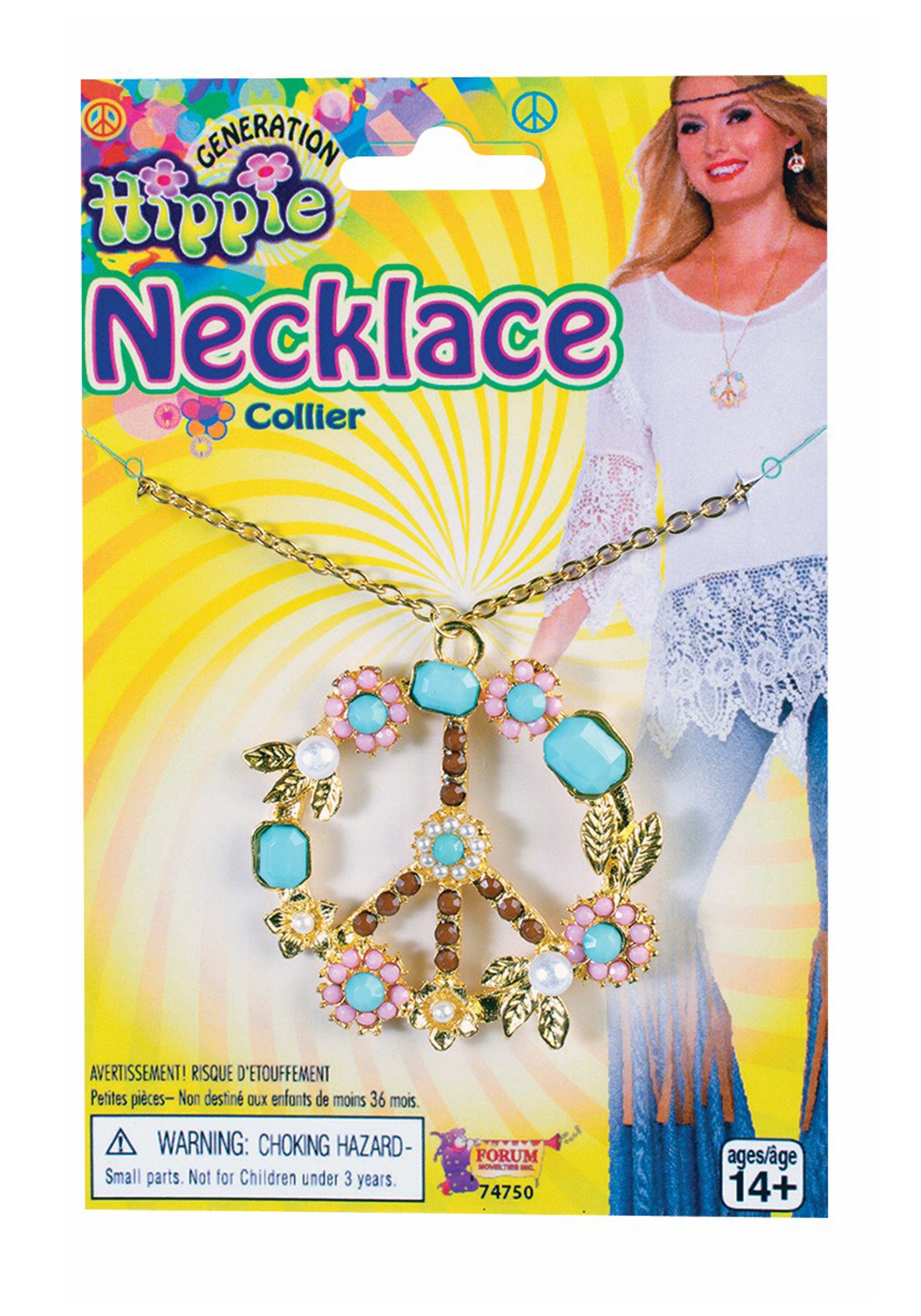 Hippie Peace Sign Deluxe Necklace