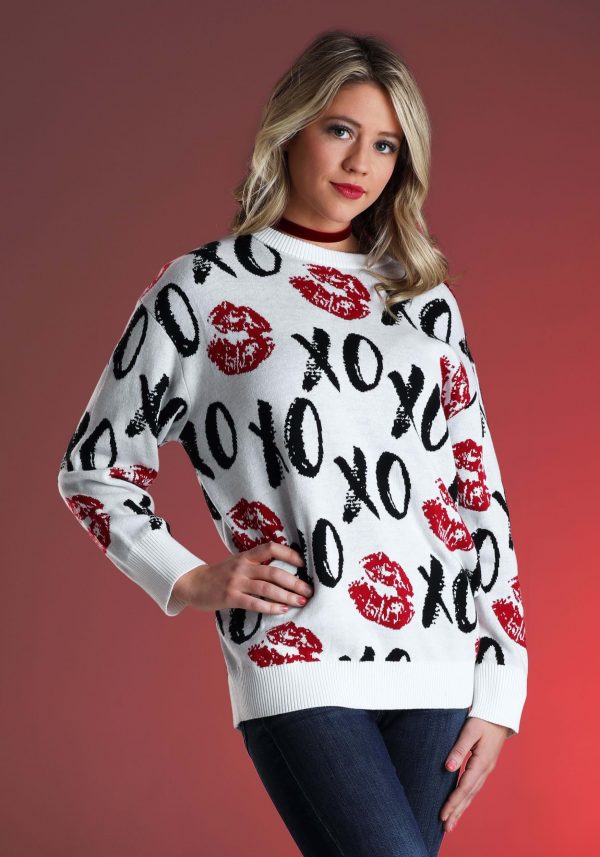 Hugs and Kisses Valentine's Day Sweater for Adults