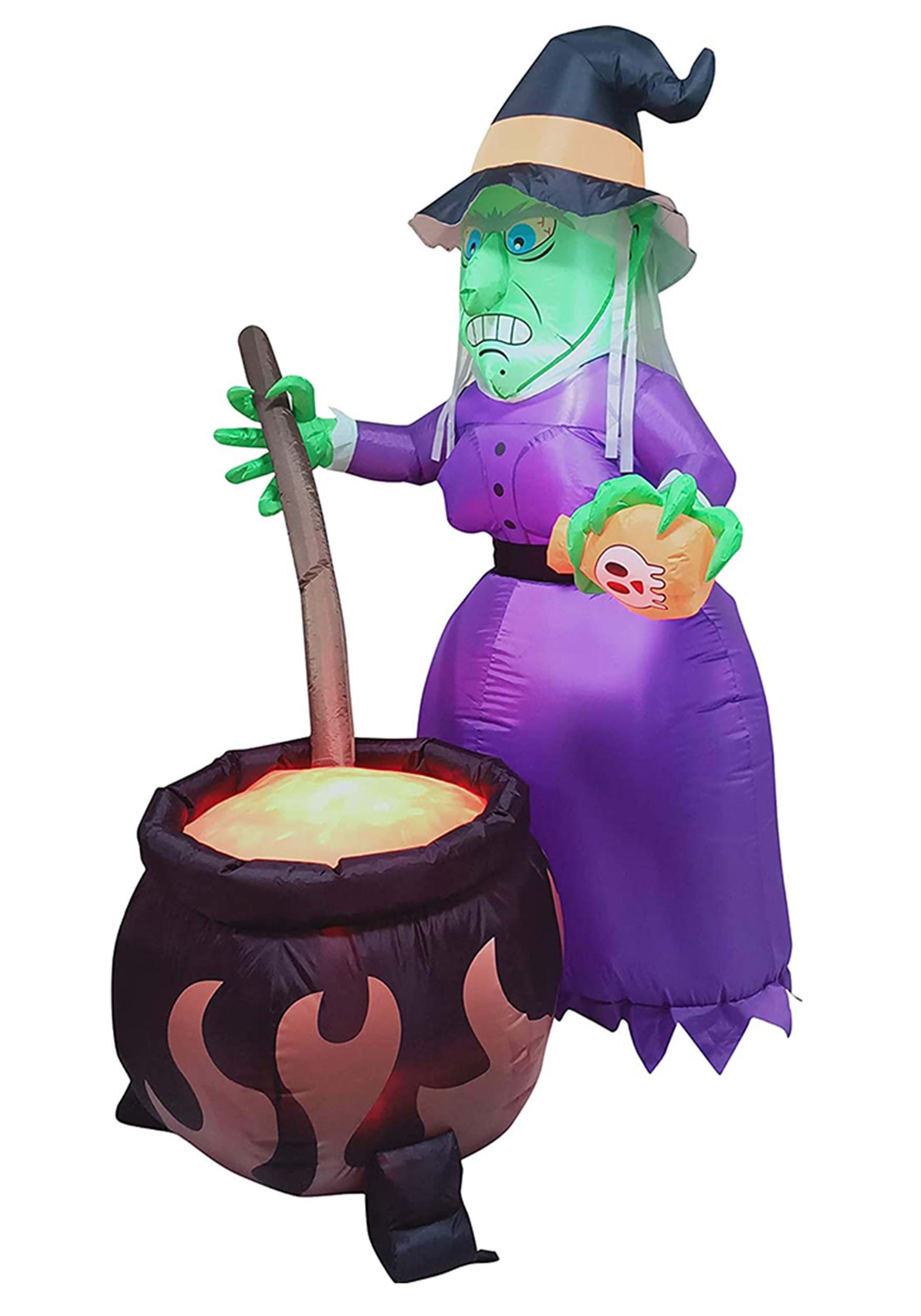 Inflatable 6 Foot Witch and Cauldron Decoration