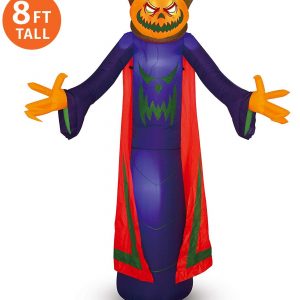 Inflatable 8FT Pumpkin Wizard Decoration
