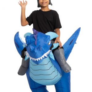 Inflatable Kids Blue Dragon Ride-On Costume
