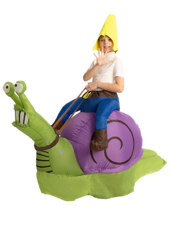 Inflatable Kids Grumpy Snail Ride-On Costume