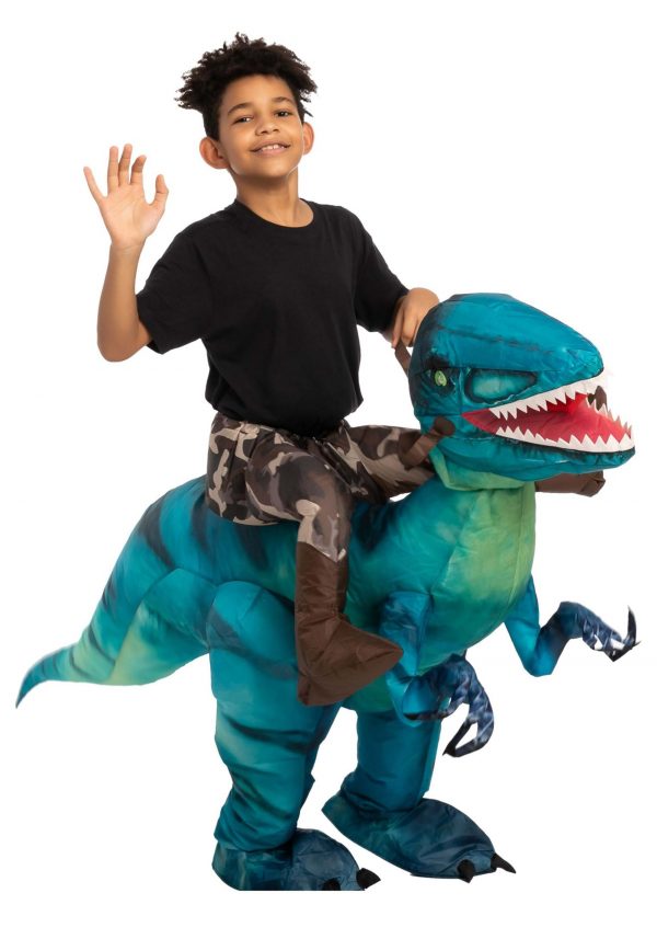 Inflatable Kids Raptor Ride-On Costume