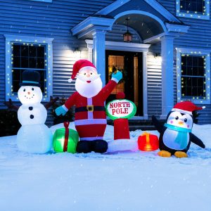 Inflatable North Pole Holiday Scene Decoration