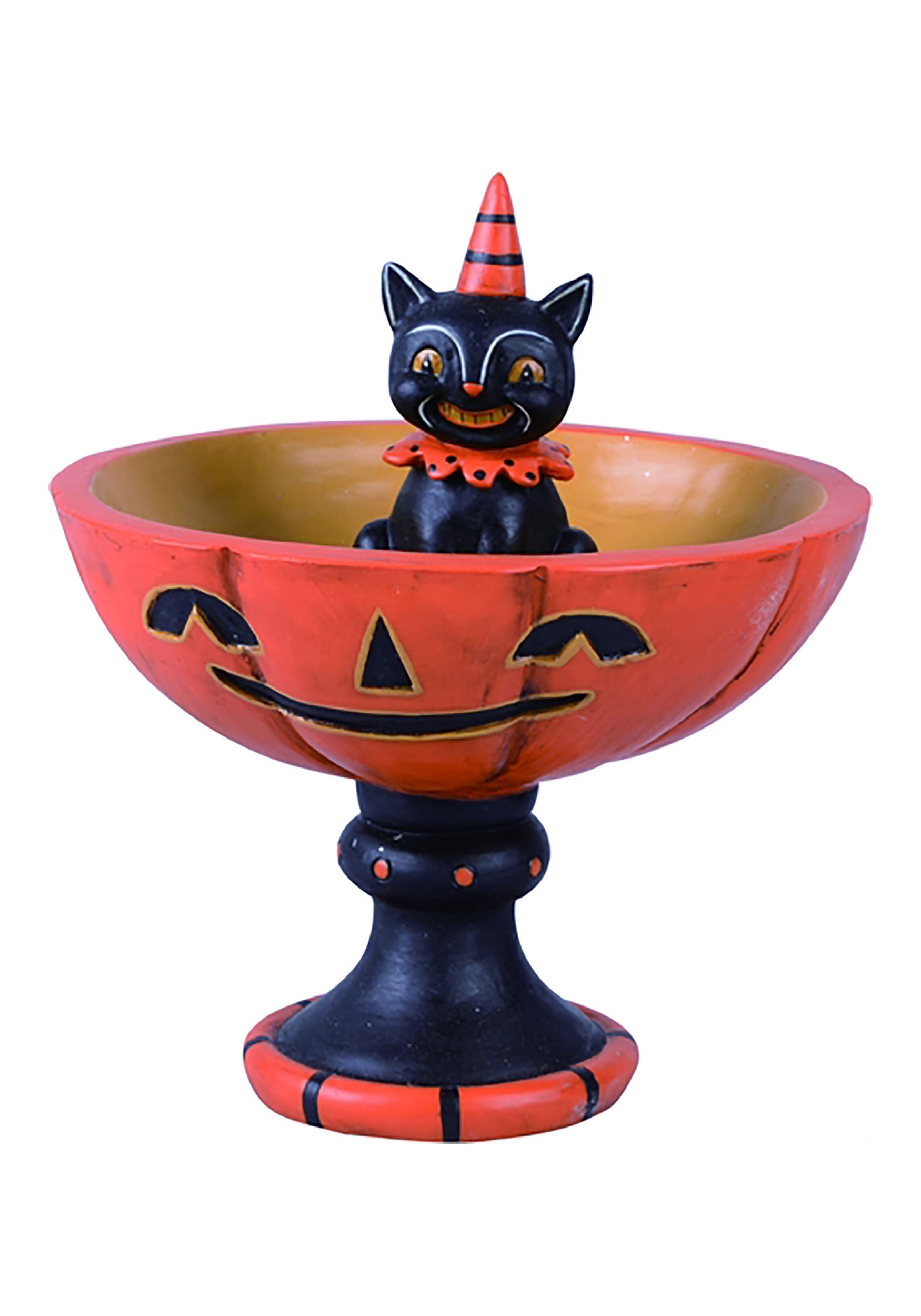 Johanna Parker Black Cat Resin Treat Stand Halloween Decor