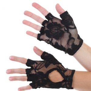 Keyhole Fingerless Lace Gloves