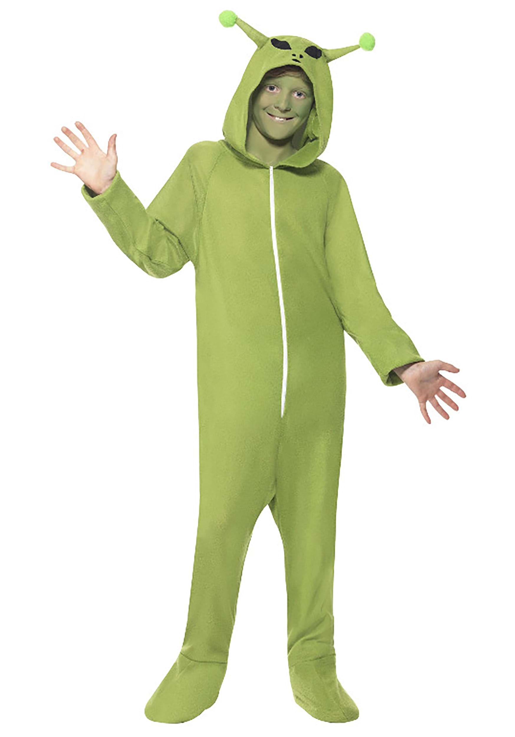 Kid’s Green Alien Jumpsuit Costume