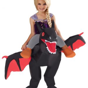 Kid's Inflatable Ride on Black Dragon Costume