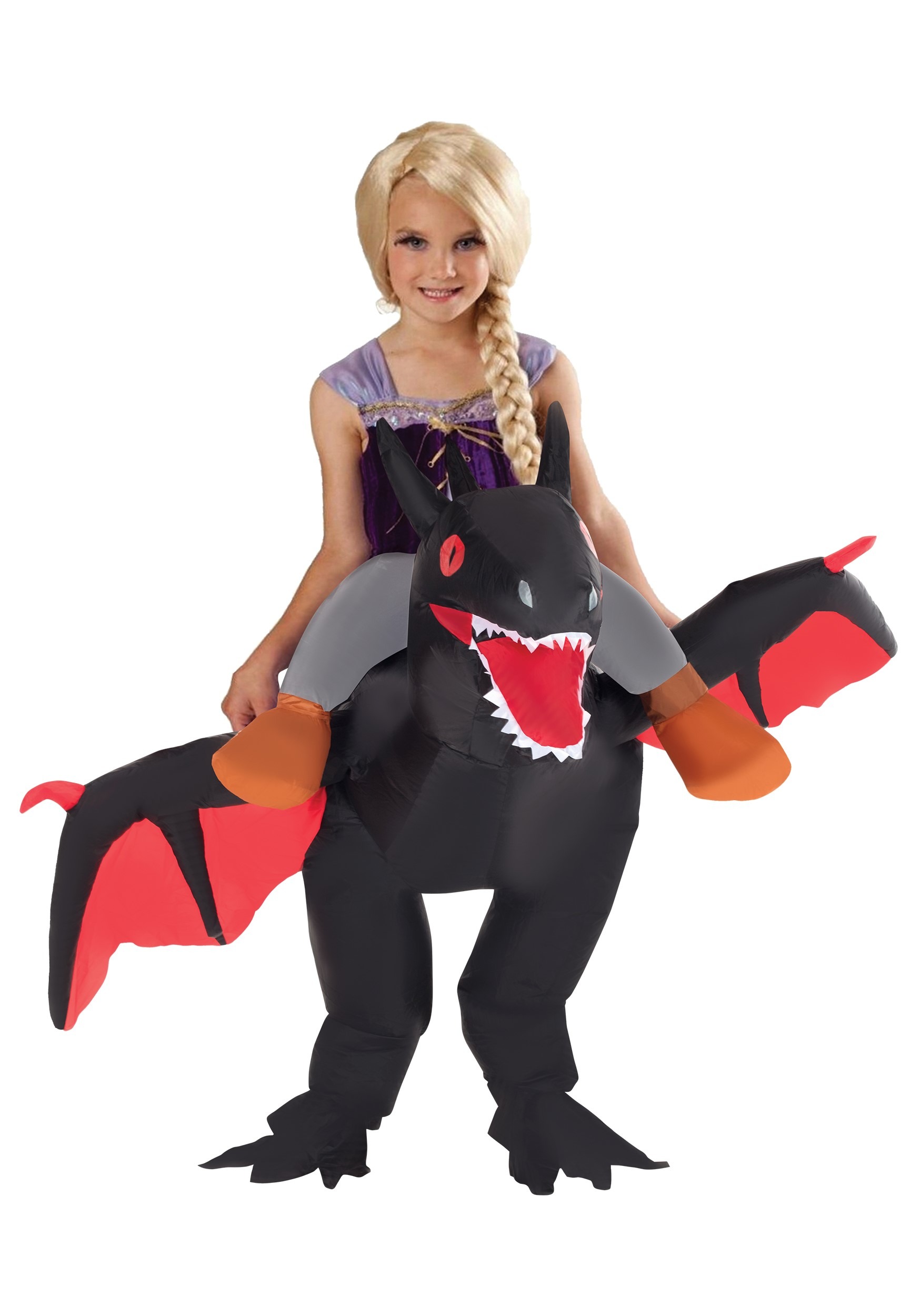 Kid’s Inflatable Ride on Black Dragon Costume