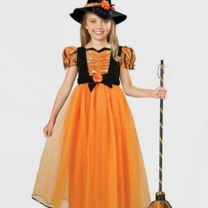 Kids Orange Witch Costume