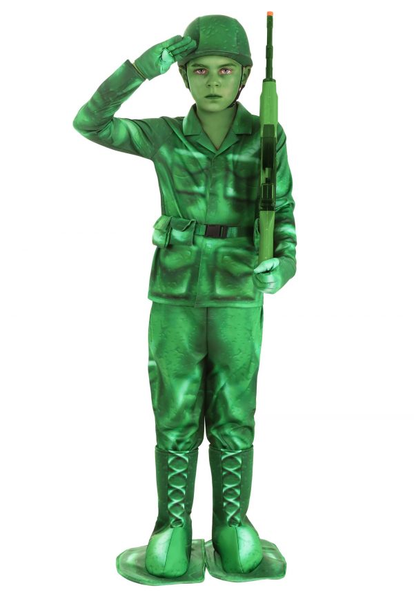 Kid's Plastic Green Army Man Costume