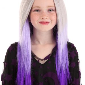 Kid's Purple and Gray Ombre Wig