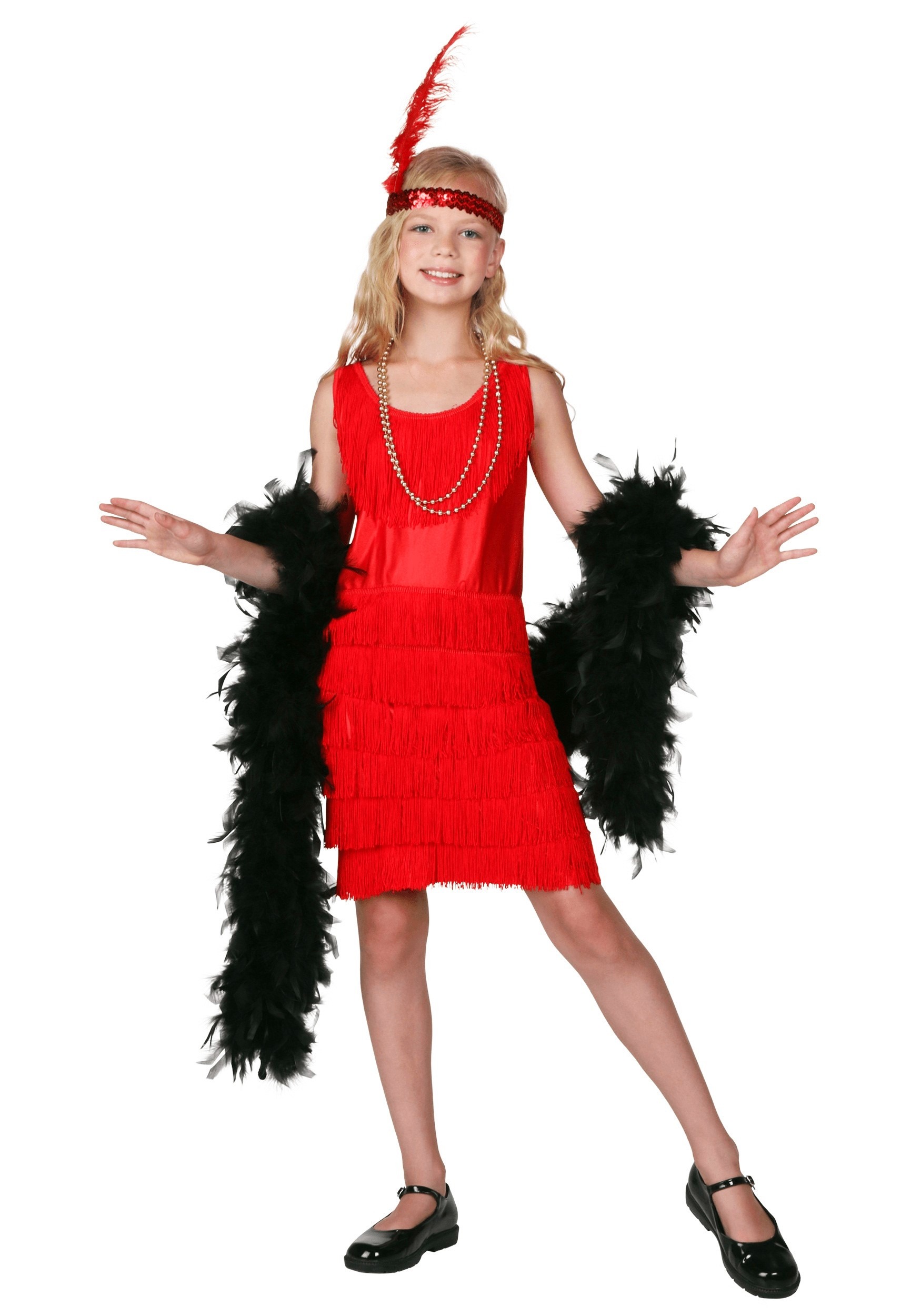 Kid’s Red Fringe Flapper Costume