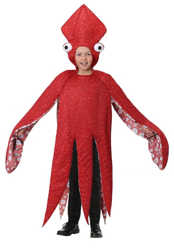 Kid's Red Squid Costume
